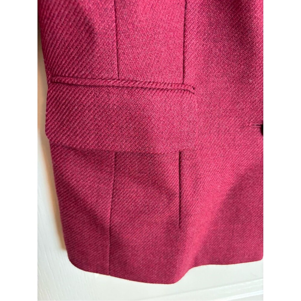 Vintage Talbots 100% Wool Blazer Jacket Cranberry Rose Red Fall Dark Academia - Picture 9 of 15